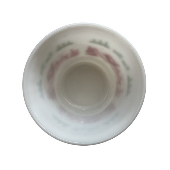 1950s Hazel Atlas Milk Glass Christmas Egg Nog Punch Bowl Set with 6 Cups - Picture 4 of 11